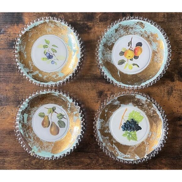 Charles Castela Handpainted Decorative Plates Set of 4 - Picture 1 of 3